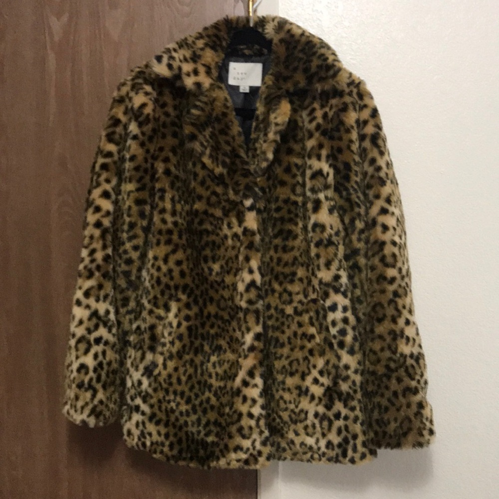 cheetah print fuzzy teddy jacket
